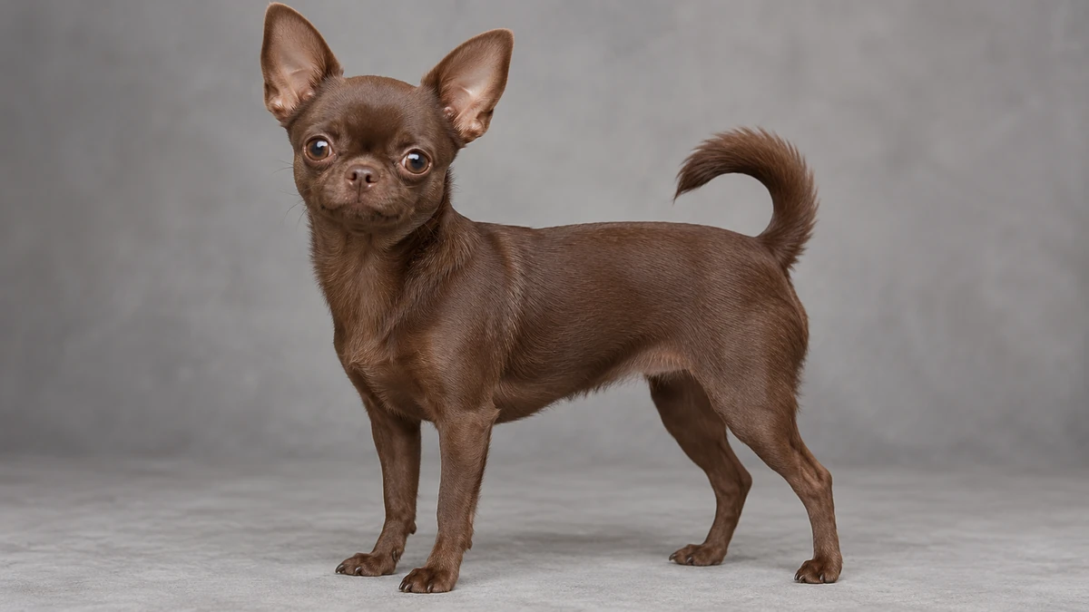 Chihuahua köpek — çikolata renk